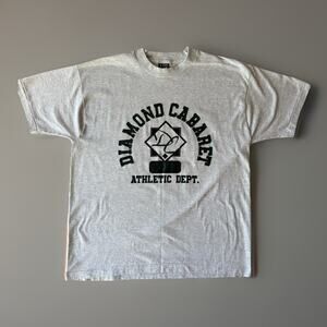 Vintage Diamond Cabaret Shirt XL Gray 90s Gentlemens Club Streetwear Colorado